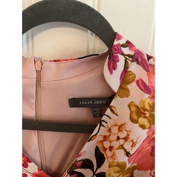 Julia Jordan Floral Tie Front Midi Dress Sz 4 - Picture 3 of 6